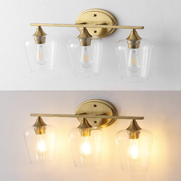 Jayne Iron/Glass Cottage Rustic LED Vanity Light